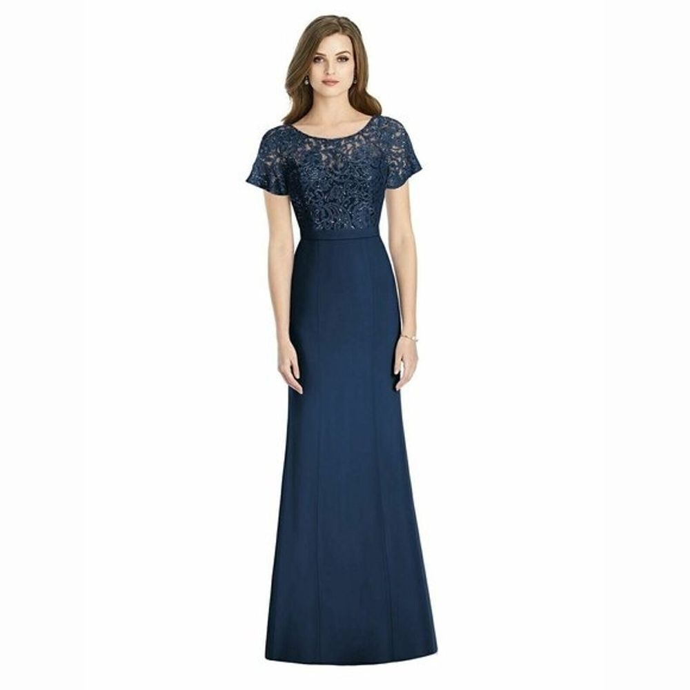 Jenny‎ Packham Size 10 Victoria Sequin Lace & Crepe Trumpet Bridesmaids Gown